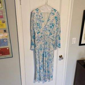 Rixo floral print midi dress size M